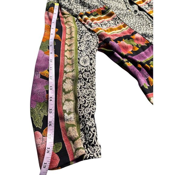 In Group ltd Vintage 80s abstract mixed floral skirt set w attached jacket sz 8 - Picture 14 of 16